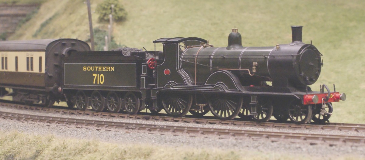 A Drummond T9 4-4-0 heads a Great Western corridor rake along the up main. This ex L.S.W.R greyhound was built by Dubs & Co in summer 1899. 