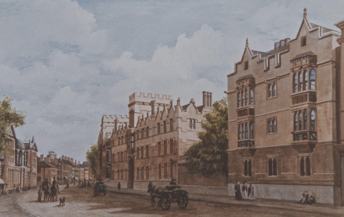 University College Oxford as it used to look In shadow, on the south side of The High. 