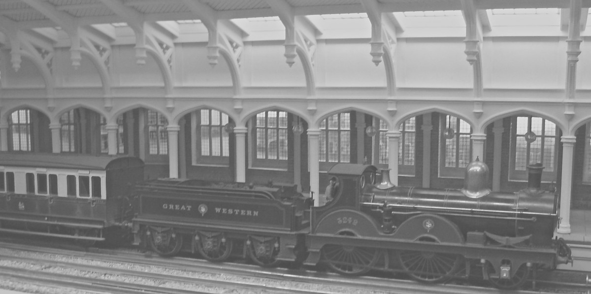 Temple Meads, in the mid Victorian period. The architectural detail was copied from the drawings, then generated in 3D.